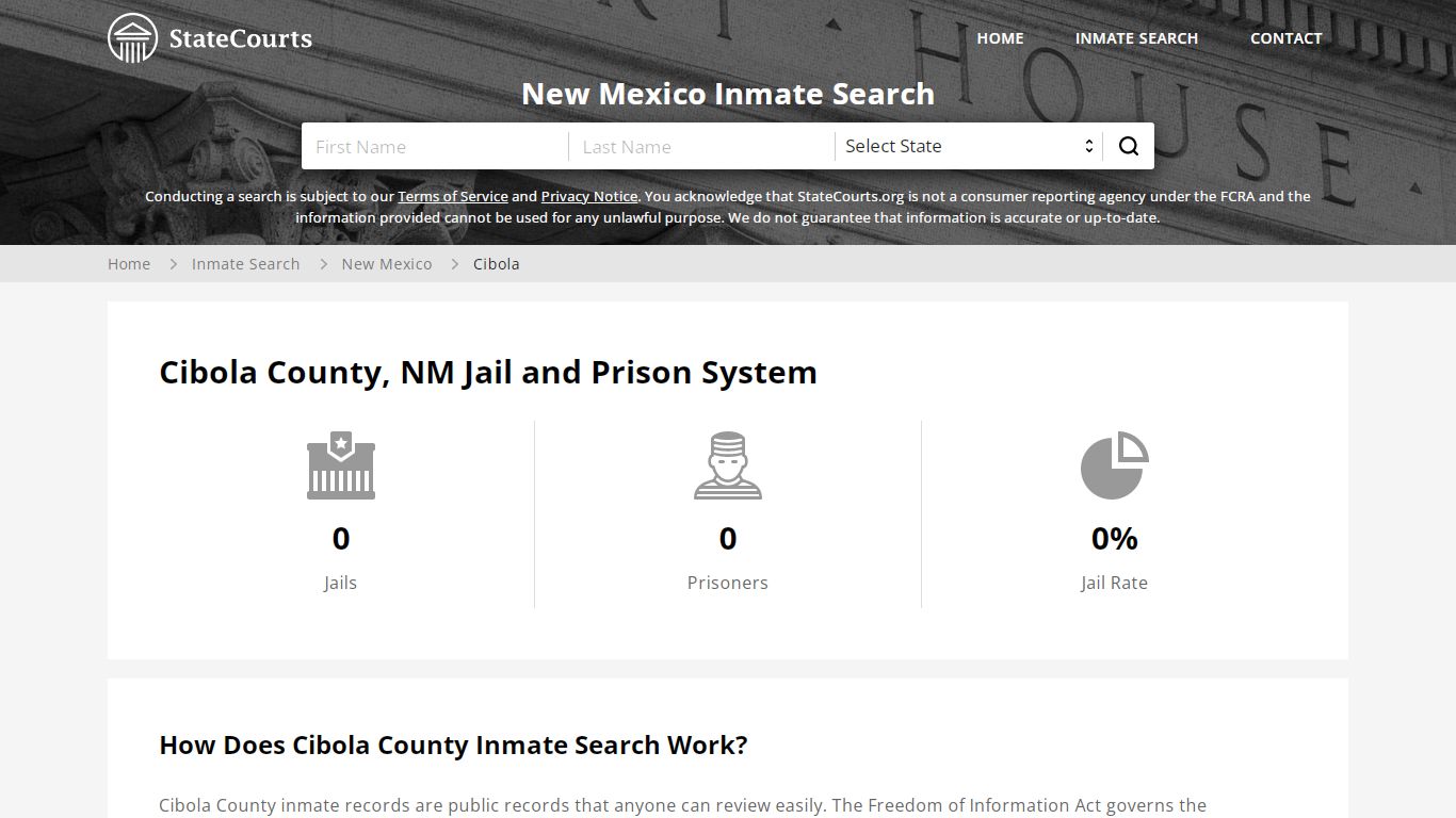 Cibola County, NM Inmate Search - StateCourts